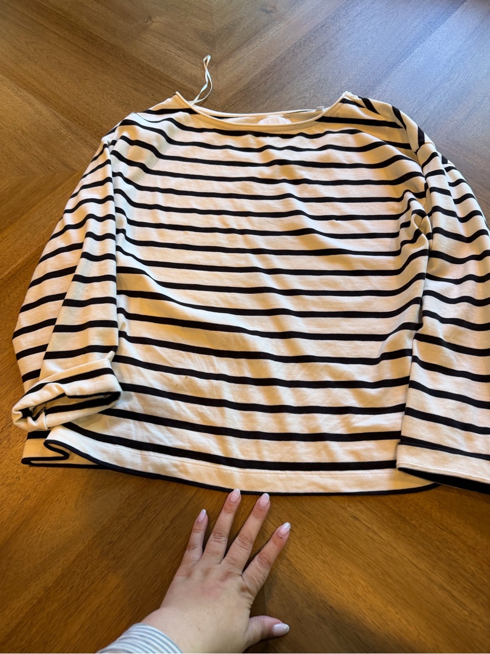 Citizens Of Humanity Black and Cream Striped Long-Sleeve Top